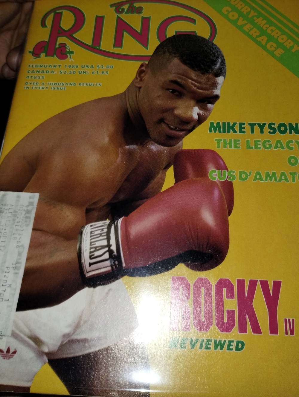 The Ring Magazine Cover Featuring Mike Tyson - Yellow & Red